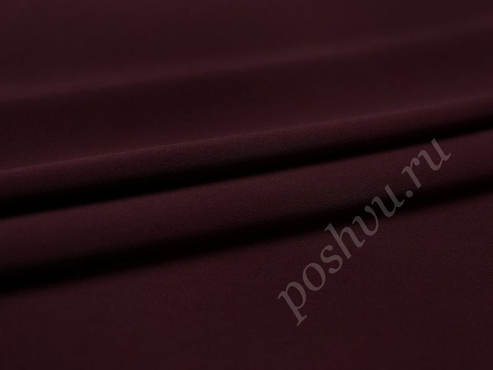 Плательная ткань Кади темно-вишневого цвета (240г/м2)