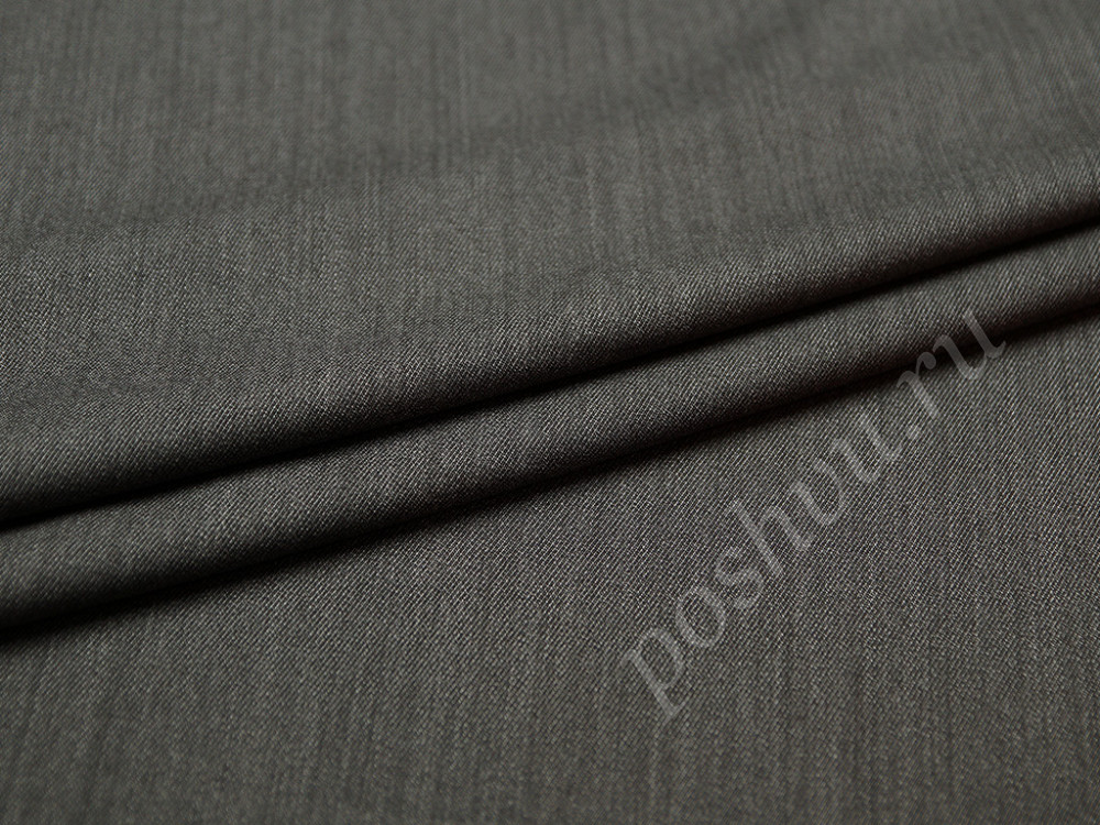 Костюмная шерстяная ткань серый меланж (200г/м2)