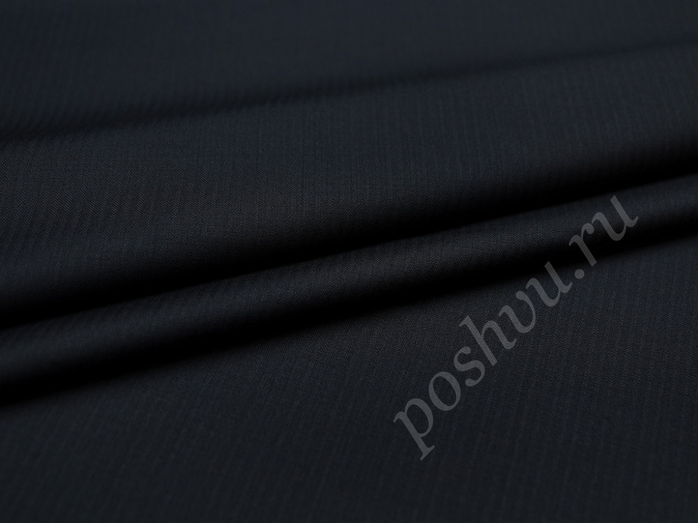Классическая костюмная ткань черного цвета в елочку (170 гр/м2)