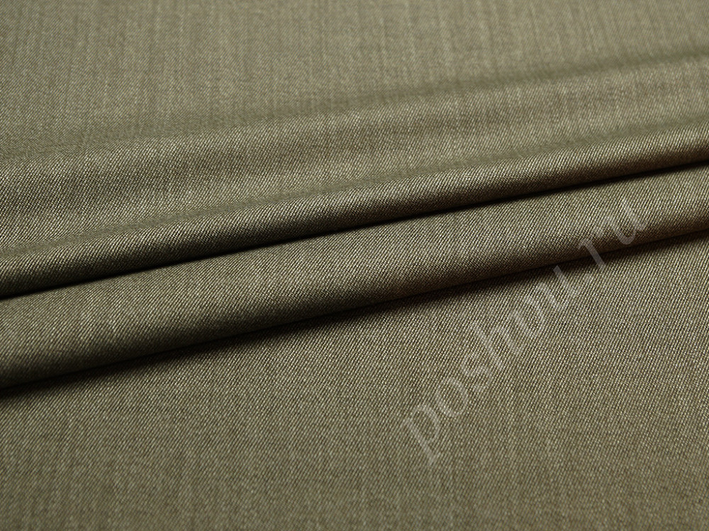 Прекрасная 2х сторонняя ткань, меланжевый хаки (208 гр/м2)