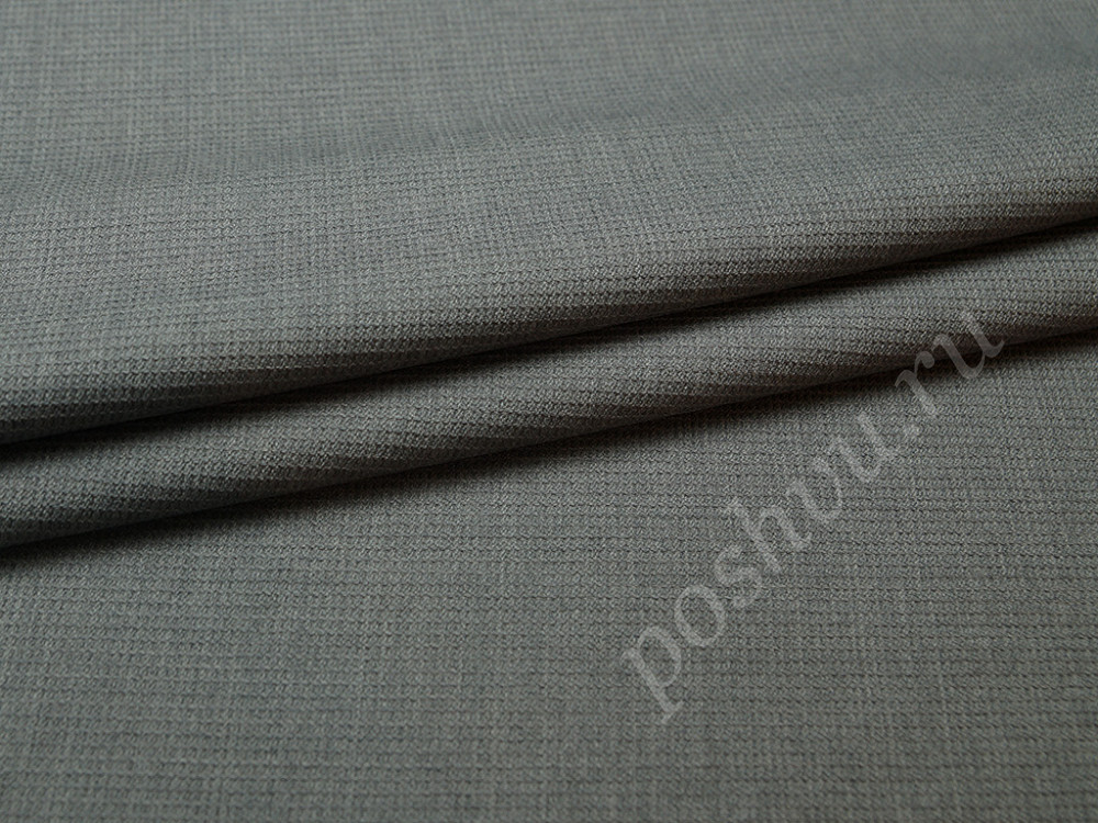 Прекрасная 2х сторонняя костюмная ткань с рельефной "вафельной" поверхностью, цвет кварцевый серый