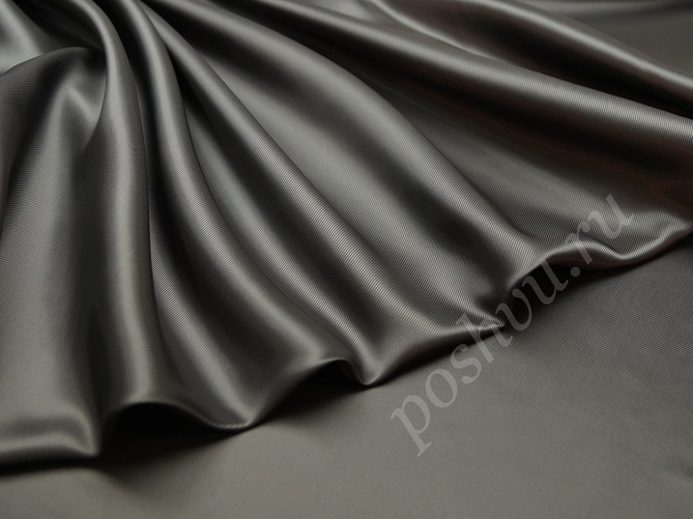 Однотонная вискозная подкладочная ткань коричнево-черного цвета