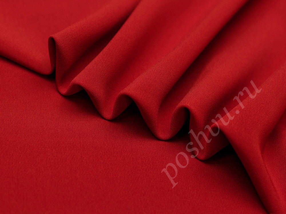 Плательная ткань Кади красно-кирпичного цвета