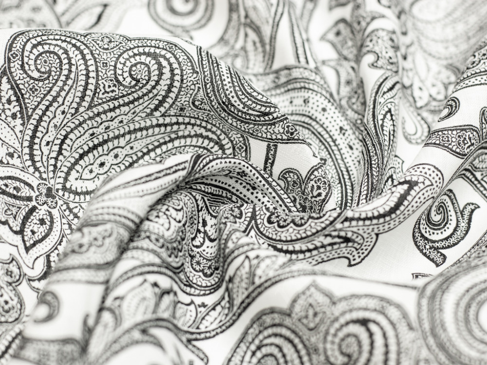 Костюмно-плательный лен с крупным орнаментом