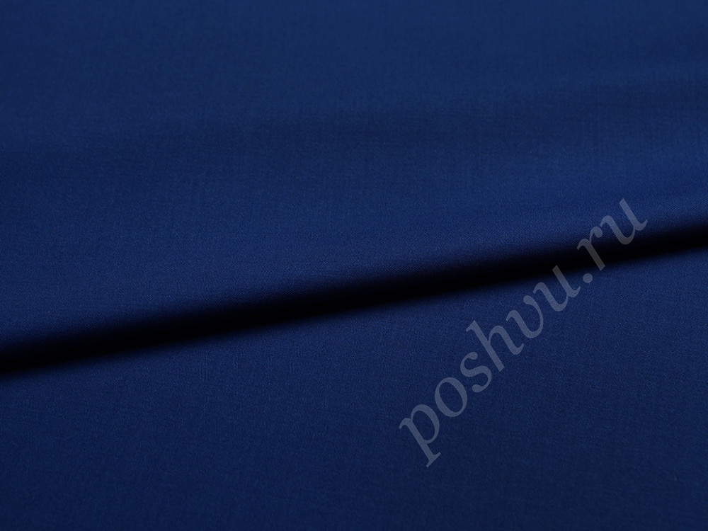 Шерстяная 2х сторонняя костюмная ткань синего цвета