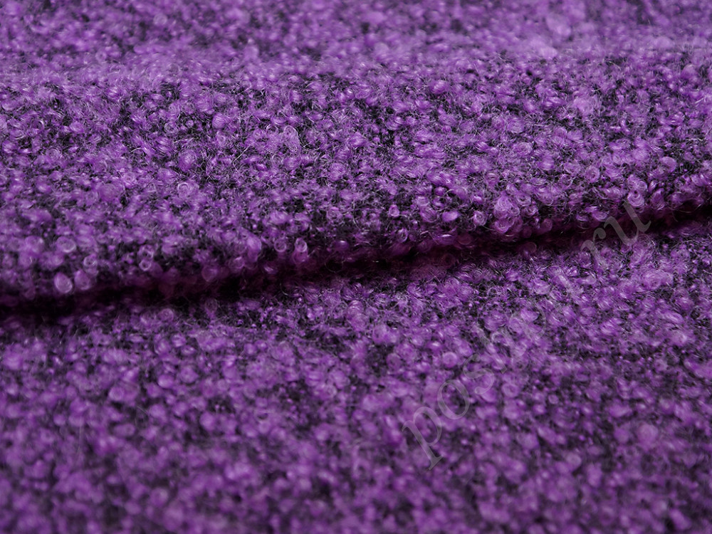 Пальтовая двухсторонняя буклированная ткань фиолетовый меланж