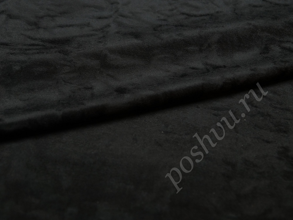 Ткань пальтовая угольно-черного цвета с мраморным эффектом