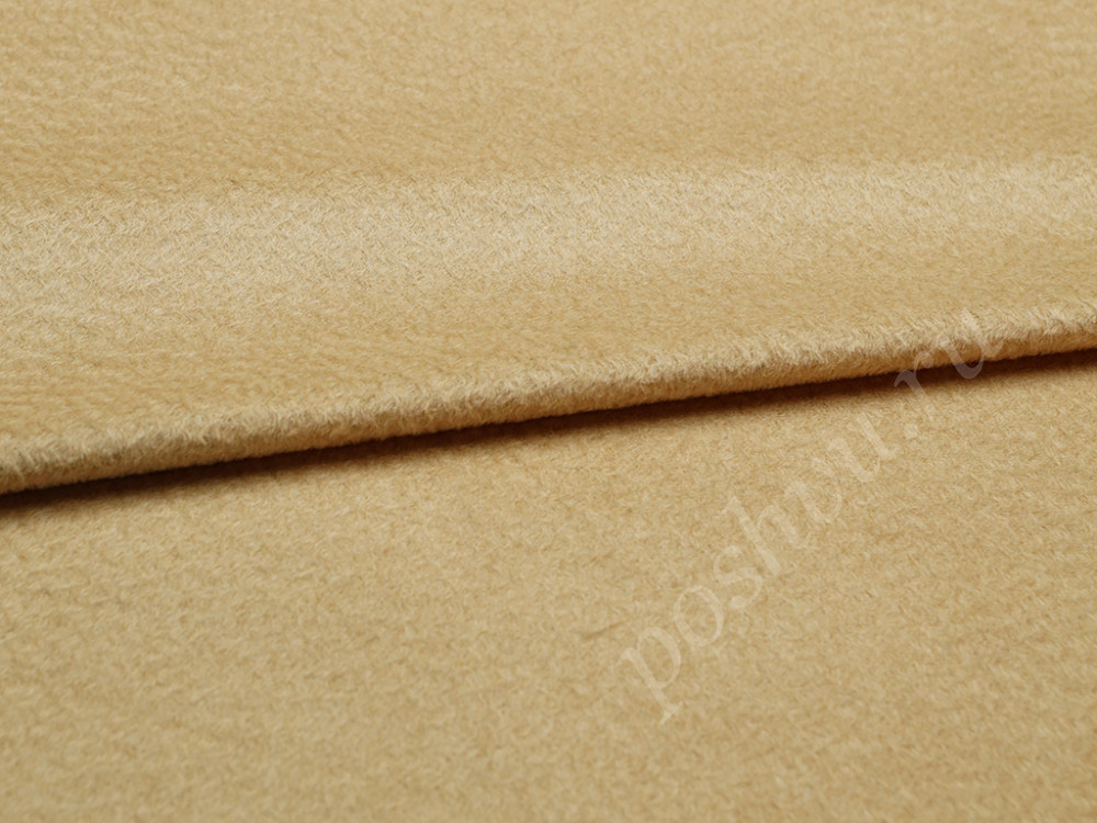 Ткань пальтовая с коротким ворсом бежевого цвета