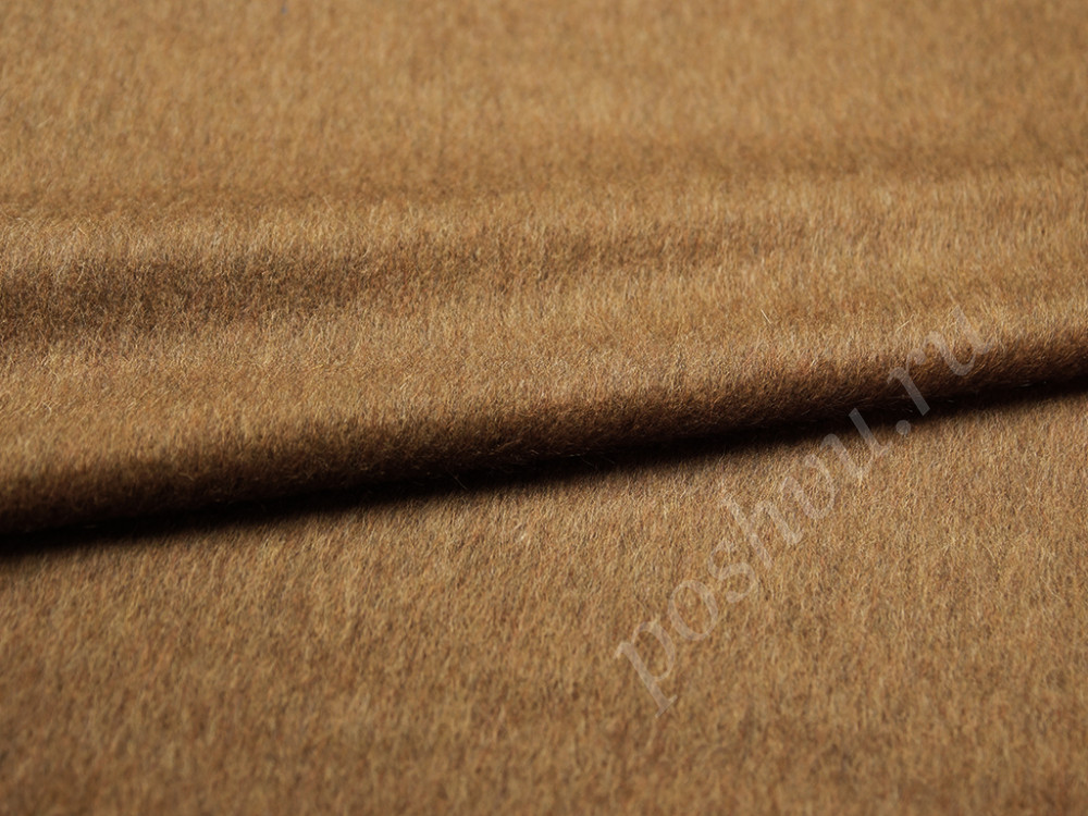 Пальтовая ткань со средним ворсом коричневого цвета