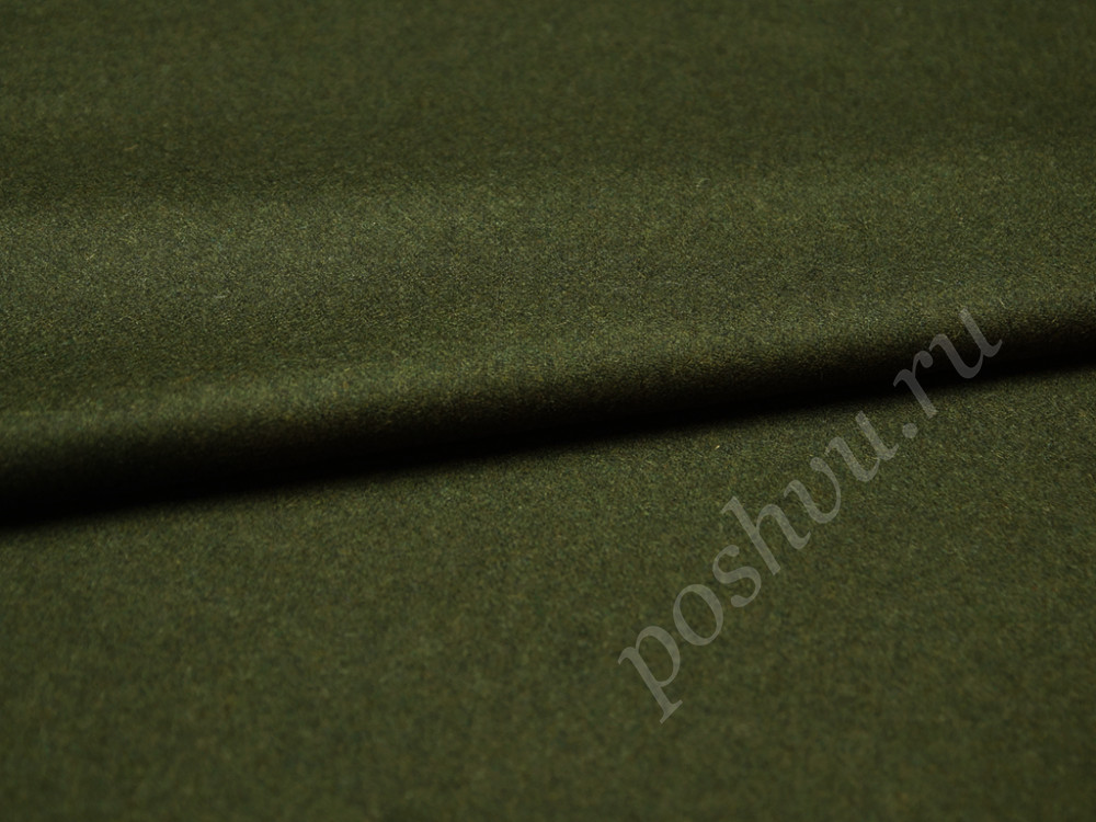 Двухслойная пальтовая ткань, коричнево-зеленый меланж