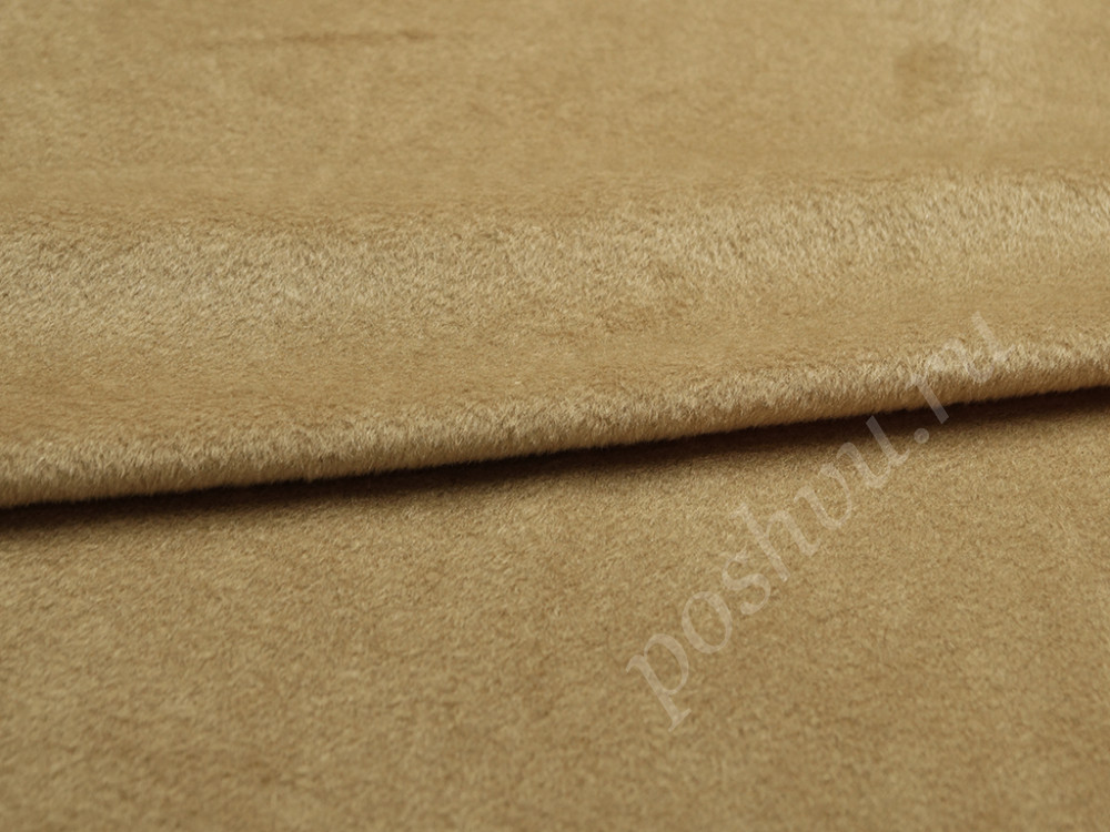 Пальтовая ткань с коротким ворсом золотисто-песочного цвета