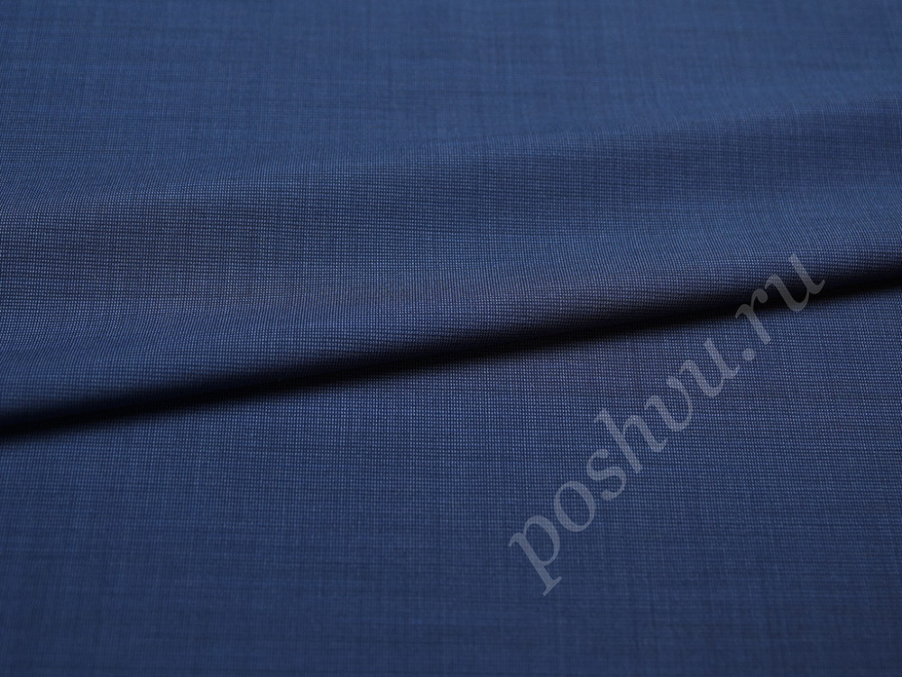 Костюмная 2х сторонняя ткань, цвет синий меланж