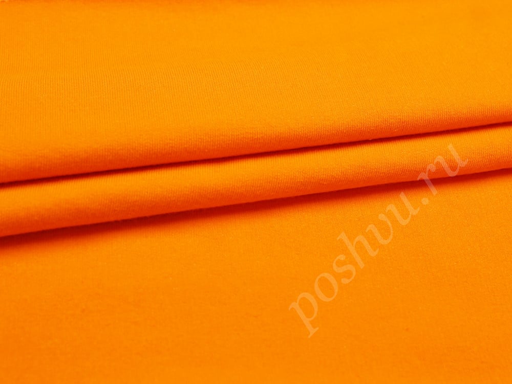 Футер трехнитка с начесом апельсинового цвета