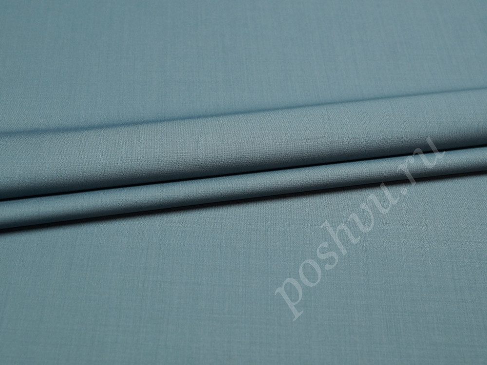 Костюмная двухсторонняя шерстяная ткань Lexus холодного серо-голубого цвета