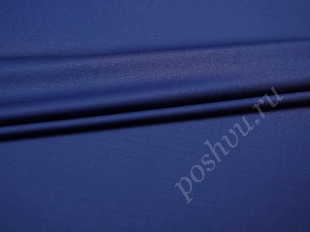 Костюмная двухсторонняя шерстяная ткань Jaguar синего цвета