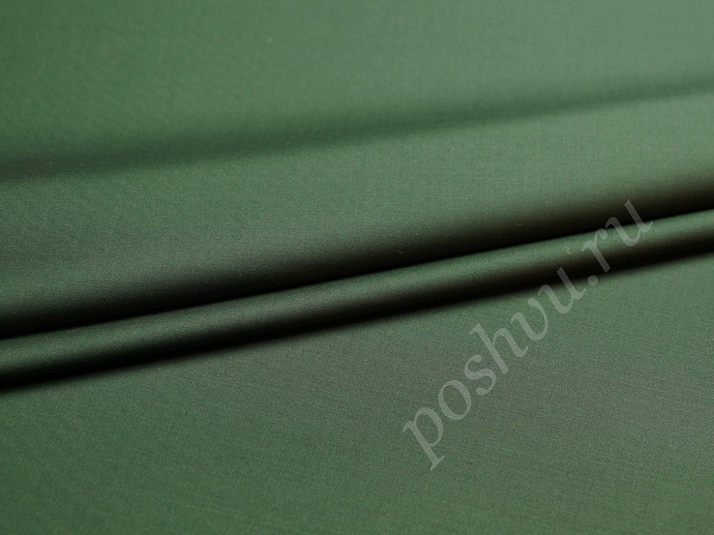 Костюмная двухсторонняя ткань Лейтмотив темно-зеленого цвета