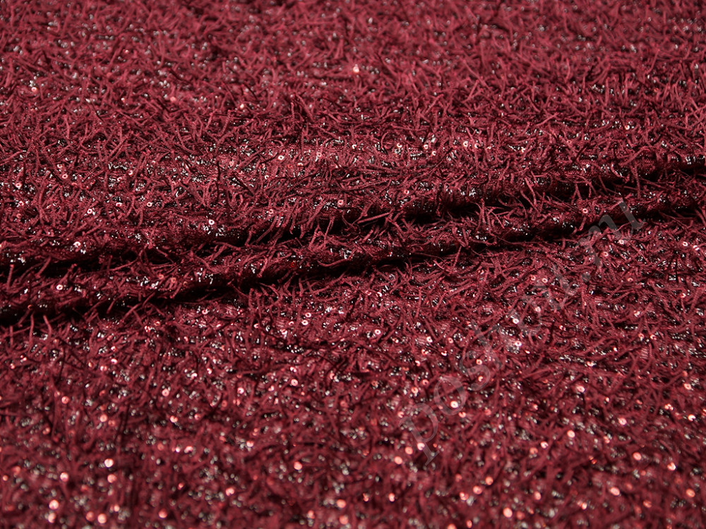 Плательная ткань травка бордового цвета