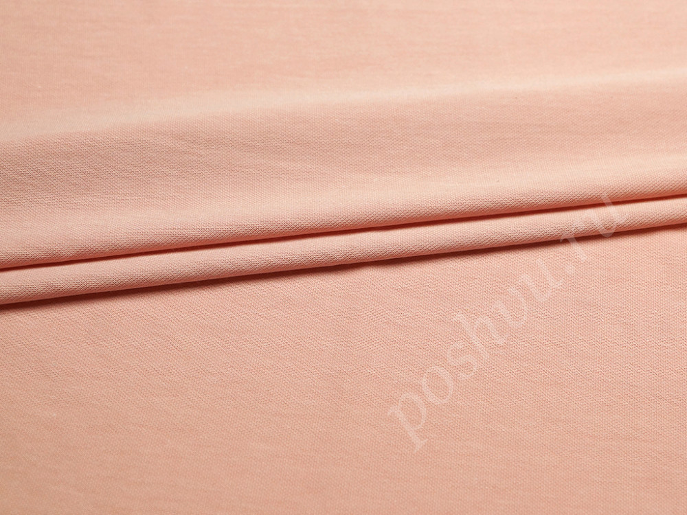 Трикотажная ткань Пике розового цвета 