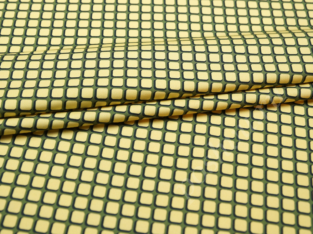 Костюмно-плательная ткань с рисунком желтая плитка