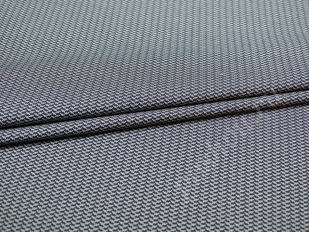 Жаккард двухсторонний в черно-белую елочку