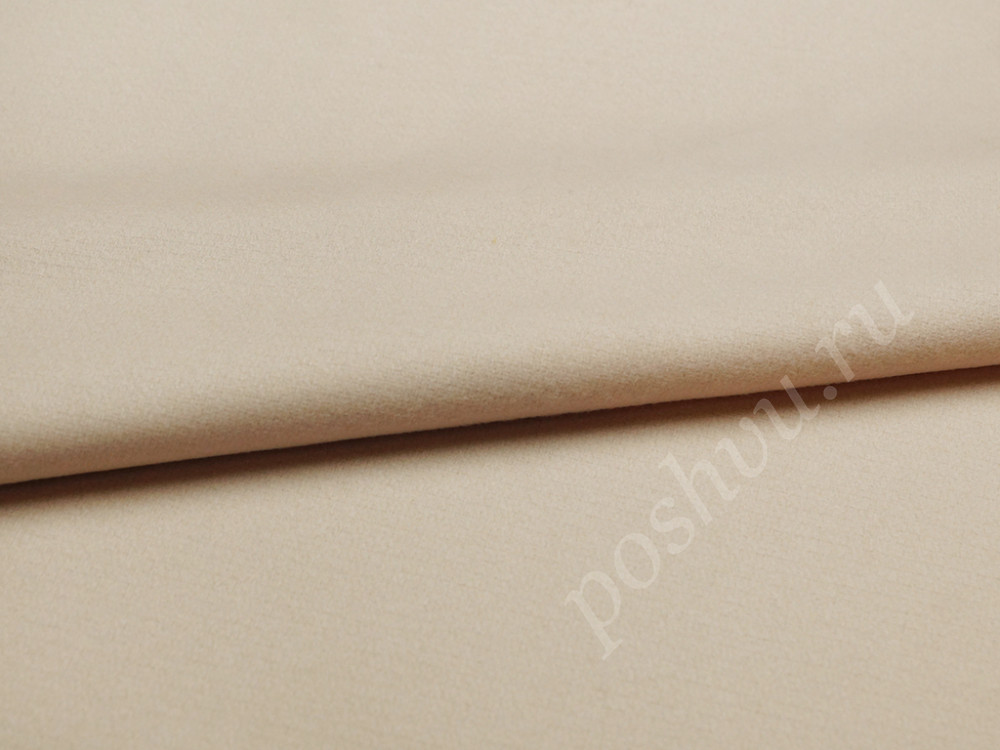 Двухслойная шерстяная пальтовая ткань пудрового цвета
