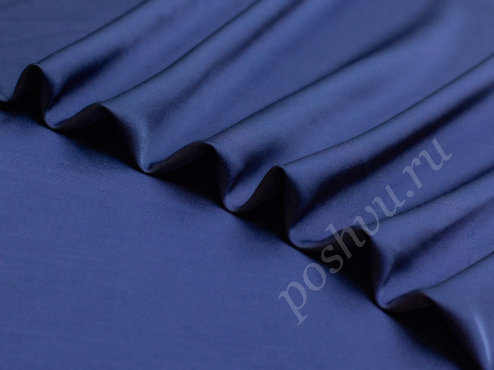 Искусственный шелк, цвет темно-синий №10