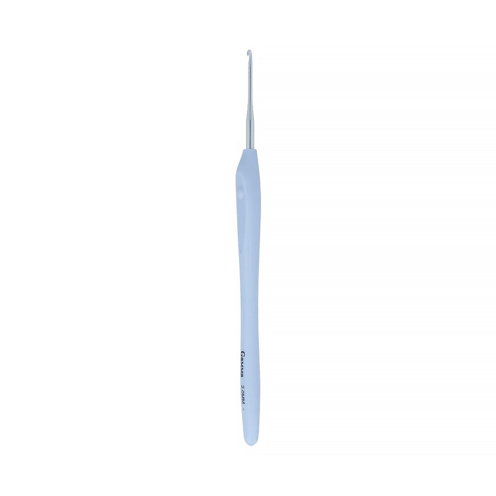 Крючки с прорезин. ручкой для вязания "Gamma" металл 16 см в блистере d 2.00 мм