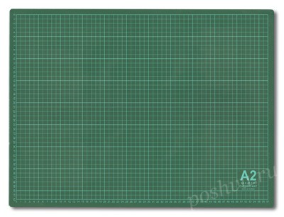 Мат для резки "Gamma" 60 x 45 см формат А2/серо-зеленый