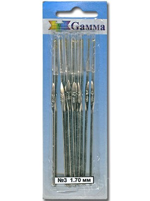 Крючки для вязания "Gamma" металл 12 см 1 шт №14 0.90 мм